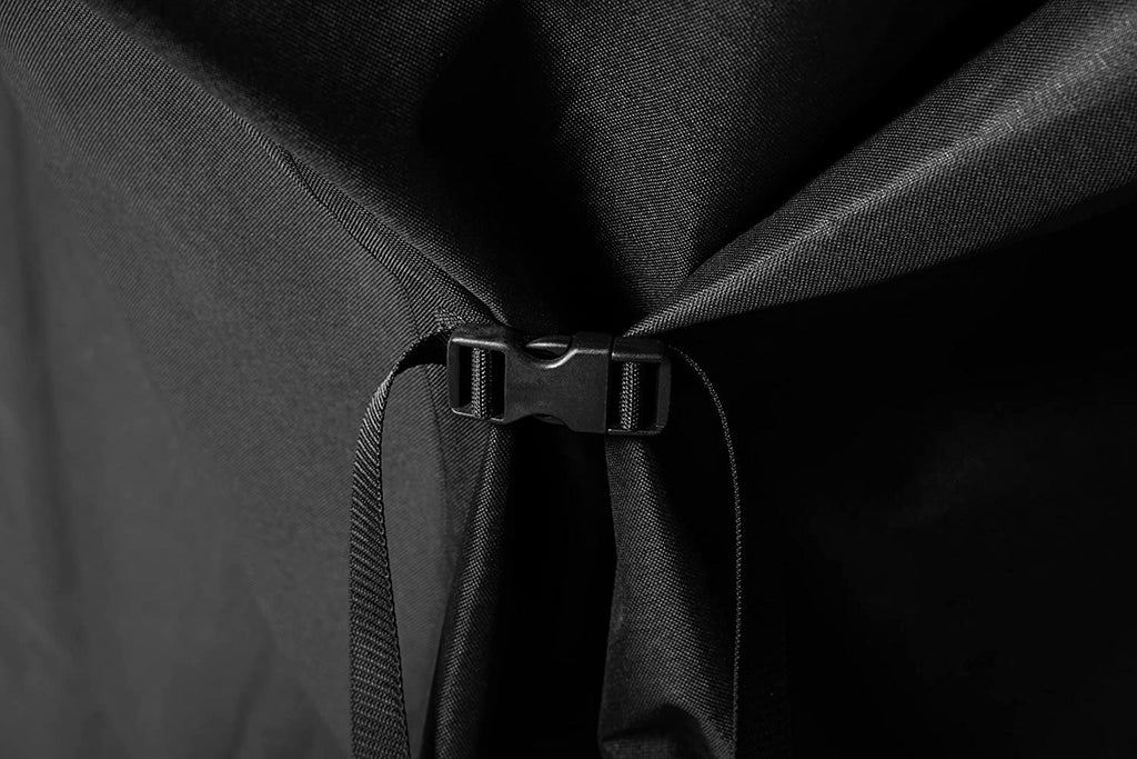 Water Resistant, Weather Resistant, Heavy Duty 600D Polyester Flat Top Gas Grill Cover with Cinch Sizetraps, Black