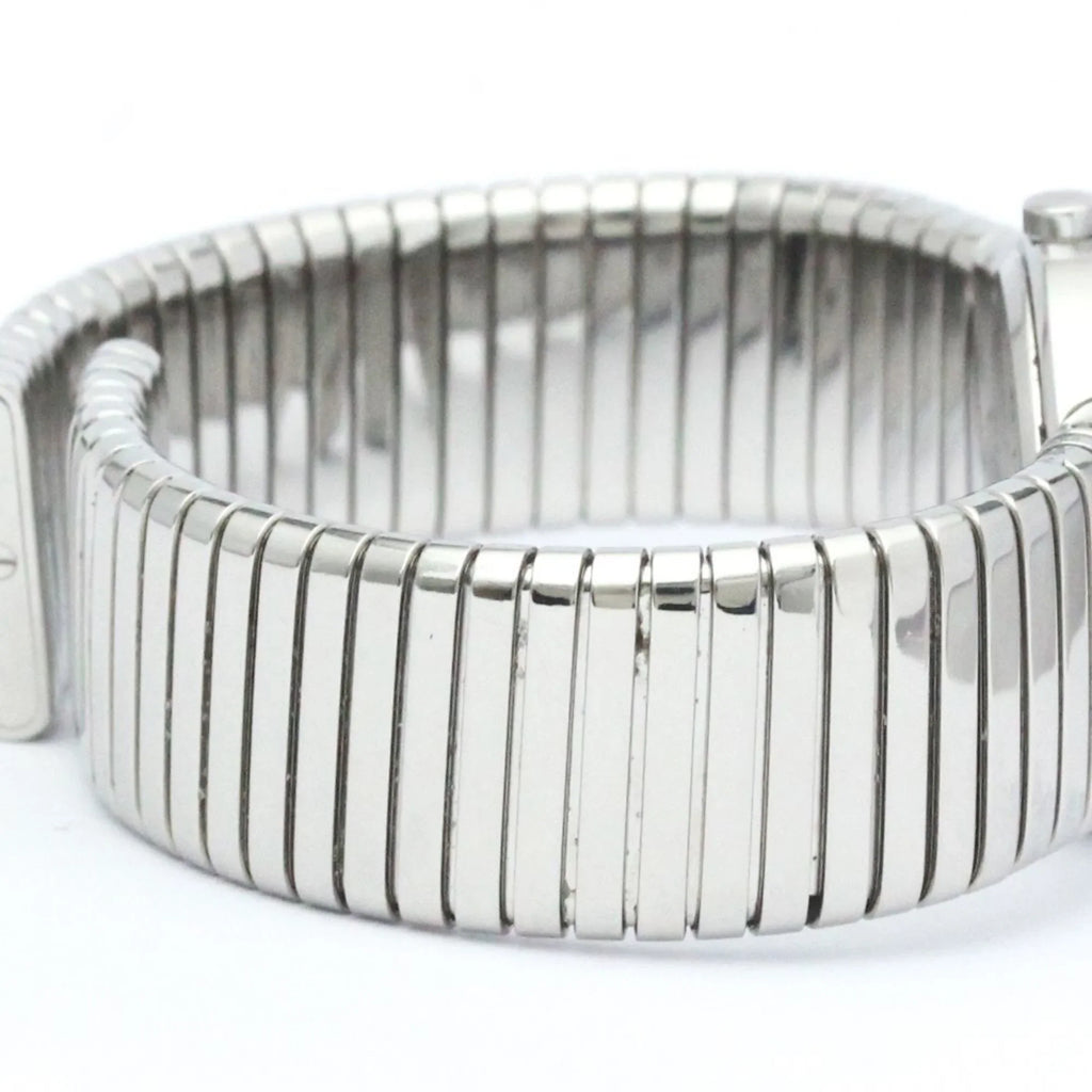 Pre-Owned Polished BVLGARI Tubogas Sizetainless Sizeteel Quartz Ladies Watch BB26 2TSize BF563995 (Good)