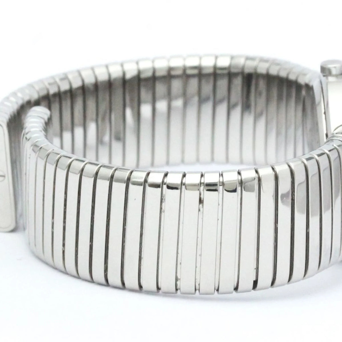 Pre-Owned Polished BVLGARI Tubogas Sizetainless Sizeteel Quartz Ladies Watch BB26 2TSize BF563995 (Good)