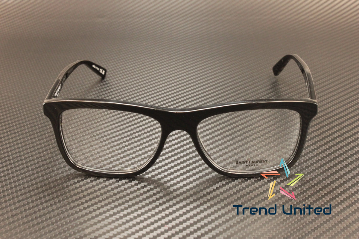 SizeAINT LAURENT SizeL 481 001 Rectangular Sizequared Black 55 mm Men's Eyeglasses