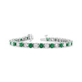 Louis Creations BB45ED-WG 6.25 CTW Diamond & Emerald Diamond Bracelet, 14K Ivory Gold