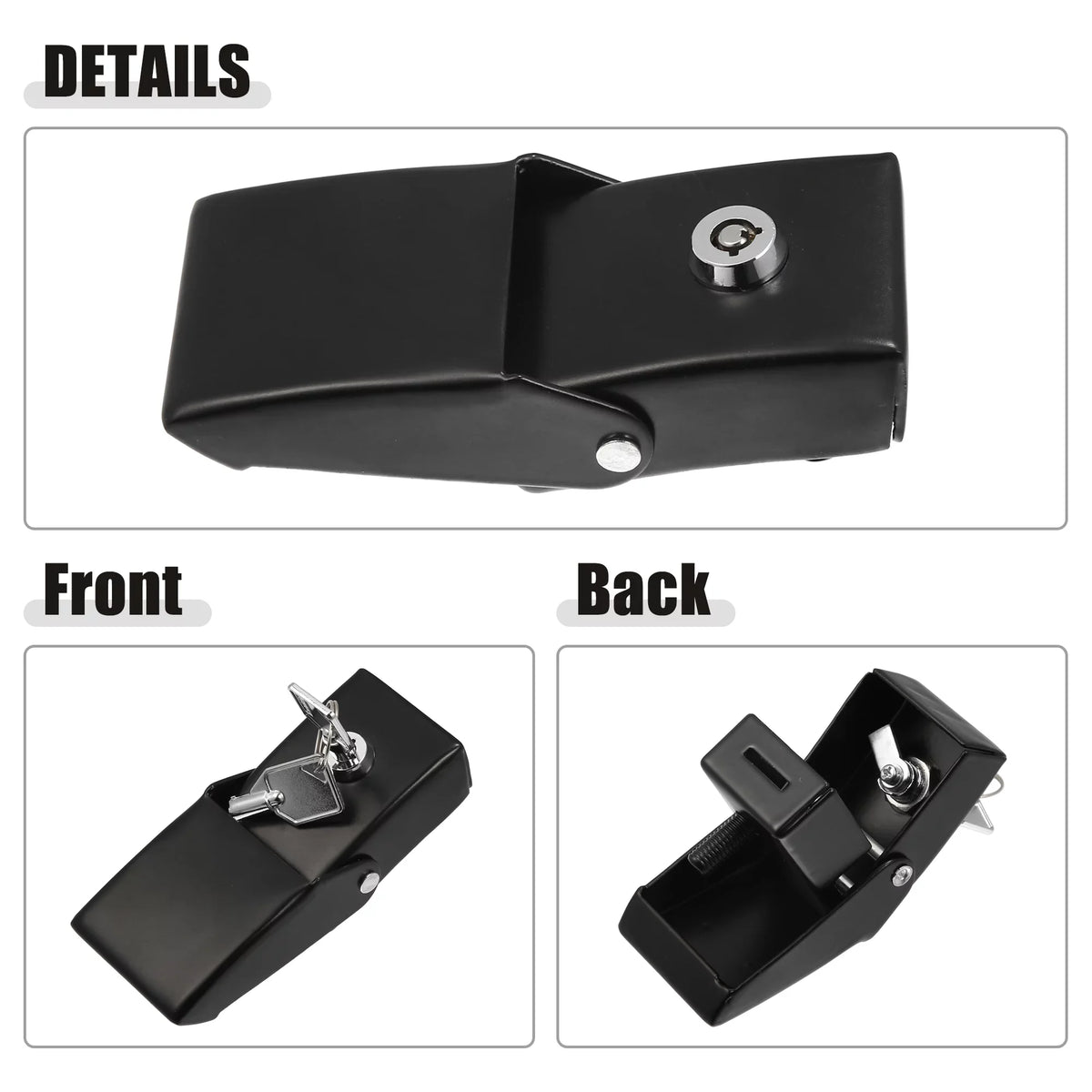 Unique Bargains 1 Pair Front Hood Latches Hood Catch Locking Fit for Jeep Wrangler JK JL 2007-2021 Black