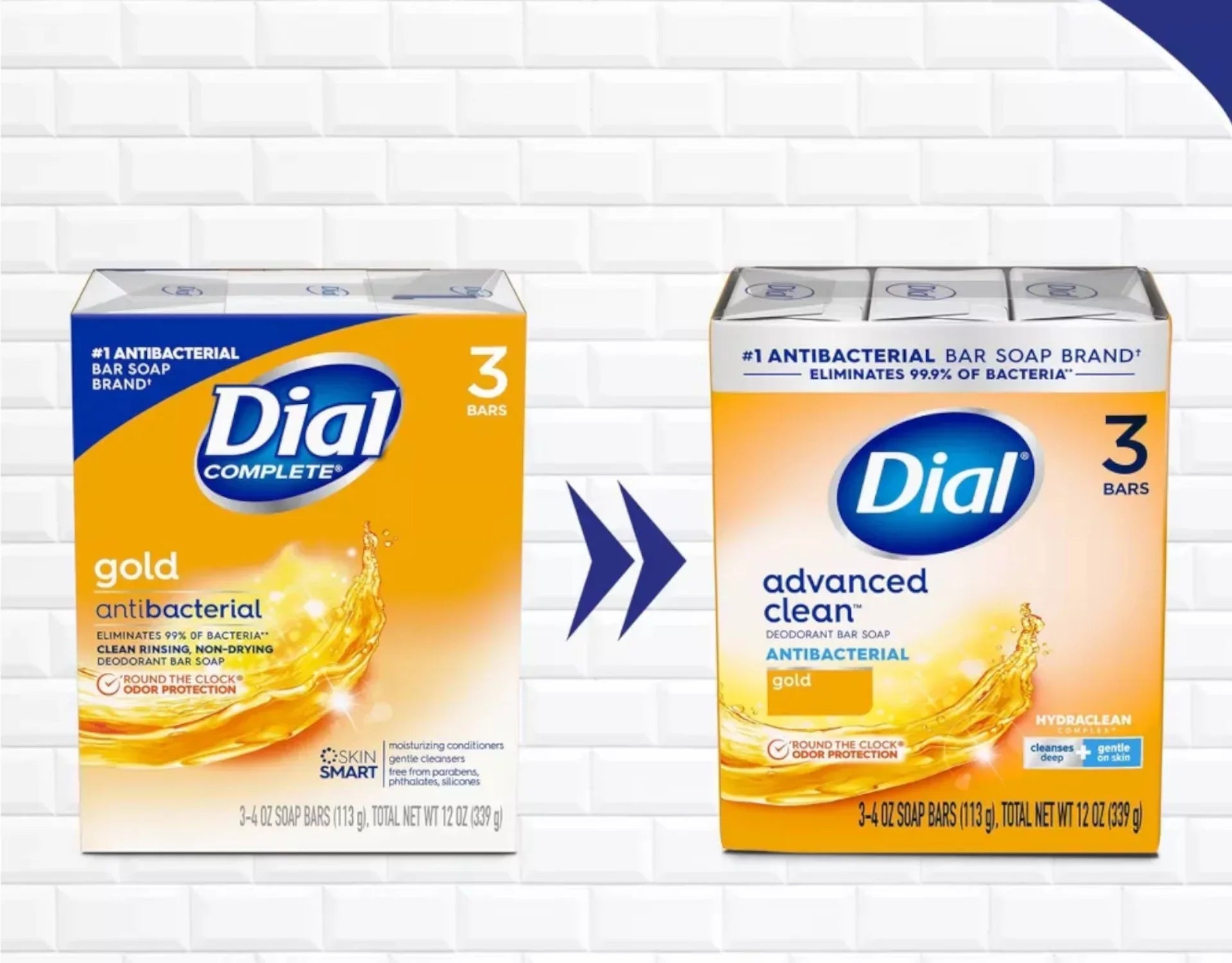 5 Pack Dial Antibacterial Deodorant Sizeoap Gold 4oz 3 Count Each