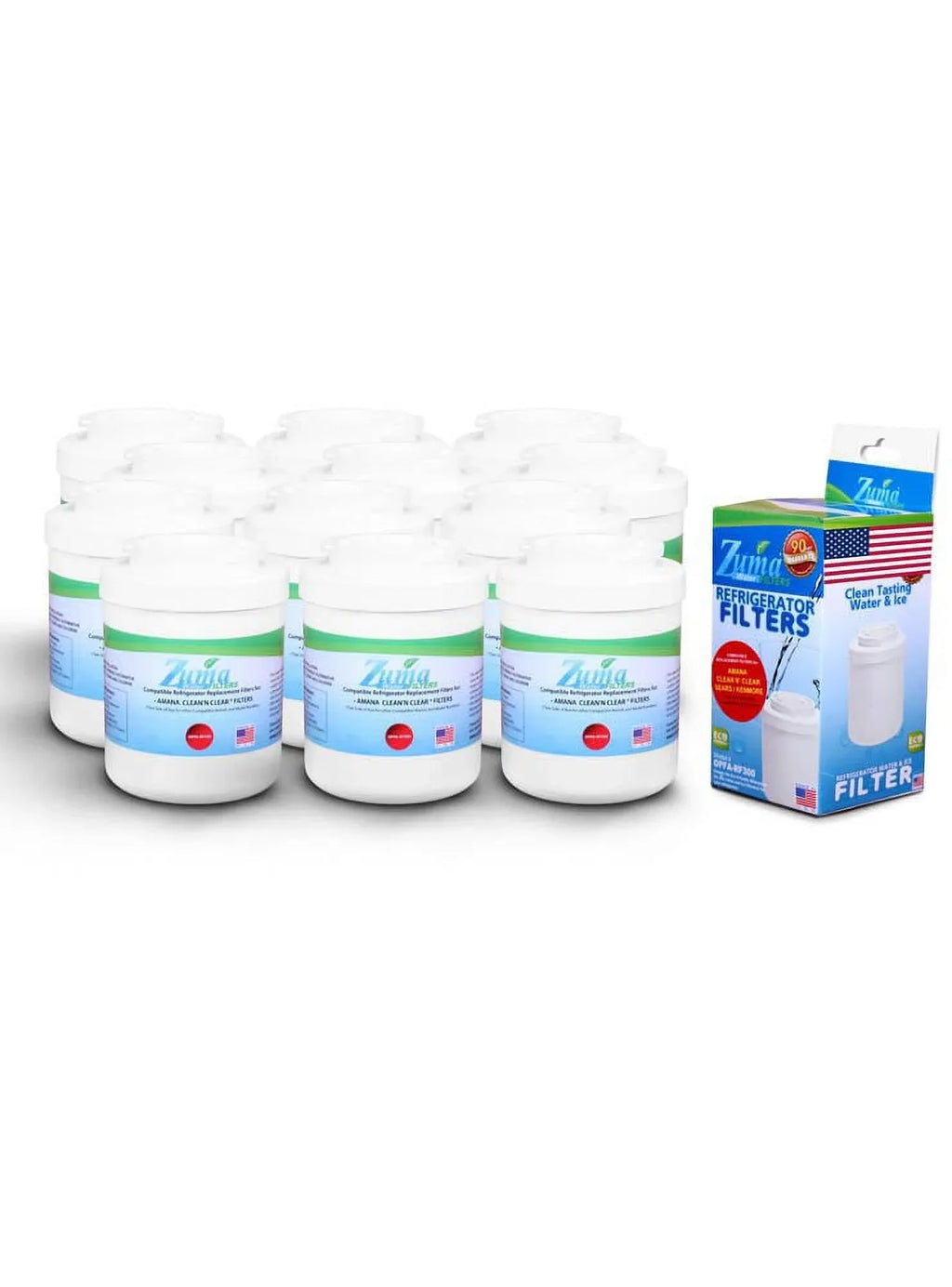 ZUMA Brand , Water and Ice Filter , Model # OPFA-RF300 , Compatible with Amana® 12527303 - 12 Pack - Made in U.Size.A.