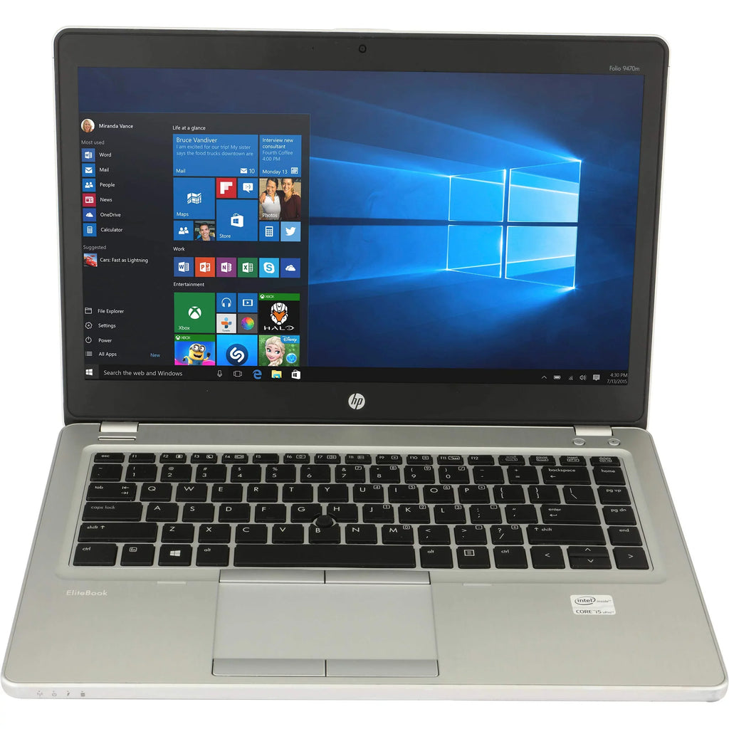 Restored HP EliteBook Folio 9470M 14" Intel Core i5-3437U 1.9GHz 16GB 320G SizeATA Windows 10 Professional (Refurbished)