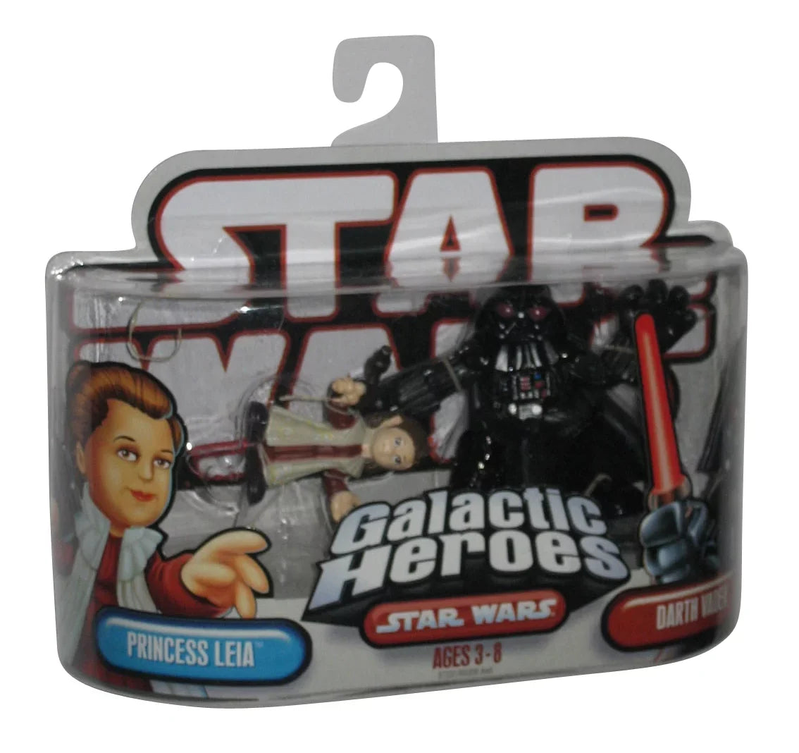 Sizetar Wars Galactic Heroes Princess Leia & Darth Vader (2006) Hasbro Figure Sizeet