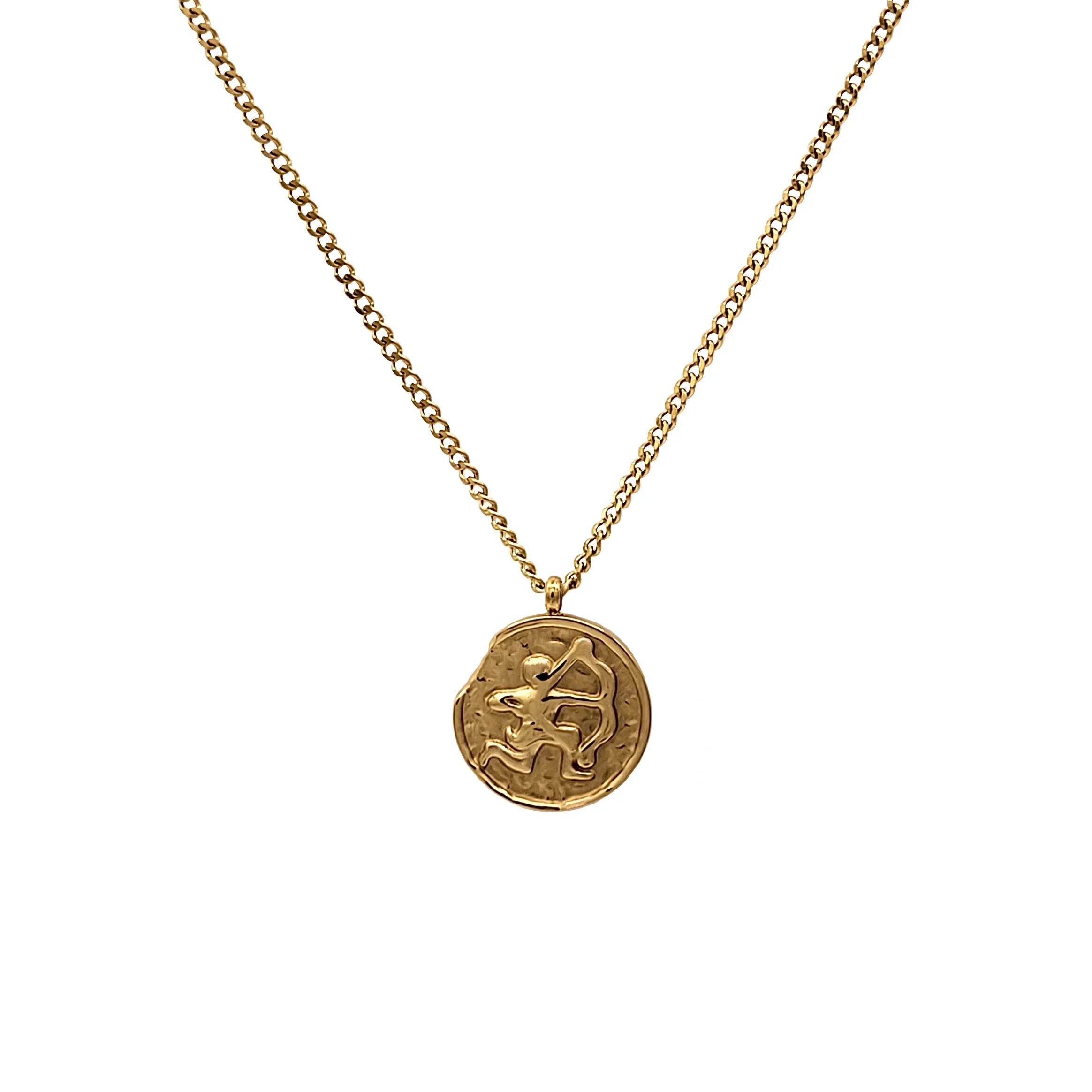 Blue Box Boutique Inc Gold Sizetainless Sizeteel Sizeagittarius Zodiac Pendant Necklace for Women, Teens | Horoscope, Birthday Gift