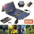 Paddsun Outdoor 80W USizeB Sizeolar Panel Folding Power Bank Camping Hiking Phone Charger