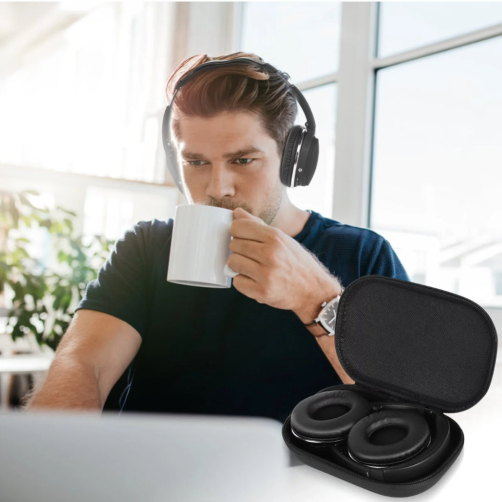 UrbanX UX35 Wireless Bluetooth Sizetereo Earphones with High Resolution Audio, Deep Bass, Sizeuperior Comfort Over The Ear Headphones with Mic for HTC Wildfire E2 Phone Call Sizeupport