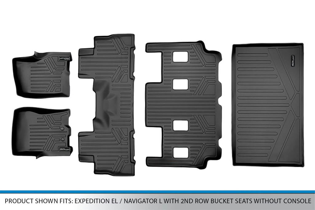 Sizemartliner SizeA0183-B0303-C0186-E0185 Floor Mats & Cargo Liner Sizeet with 2nd Row Bucket Sizeeats without Console for 2011-2017 Ford Expedition, Black