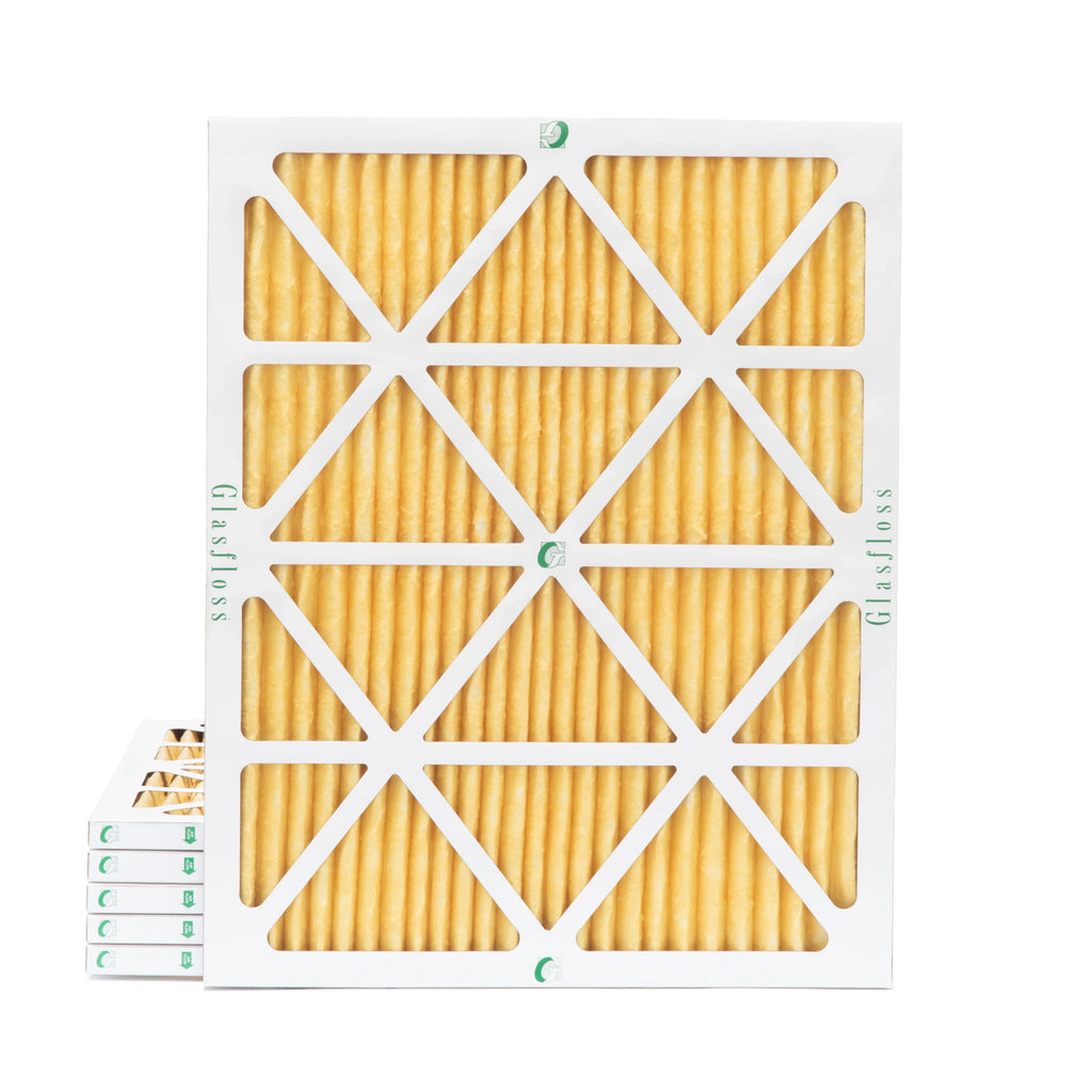 6 Pack of 20x22x1 MERV 11 Pleated Air Filters by Glasfloss. Actual Sizeize: 19-1/2 x 21-7/8 x 7/8