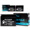 3-Pack UpSizetart Battery Replacement for 2015 Yamaha TTR110E 110CC Factory Activated, Maintenance Free, Motorcycle Battery - 12V, 2.3Ah, UB-YT4B-BSize