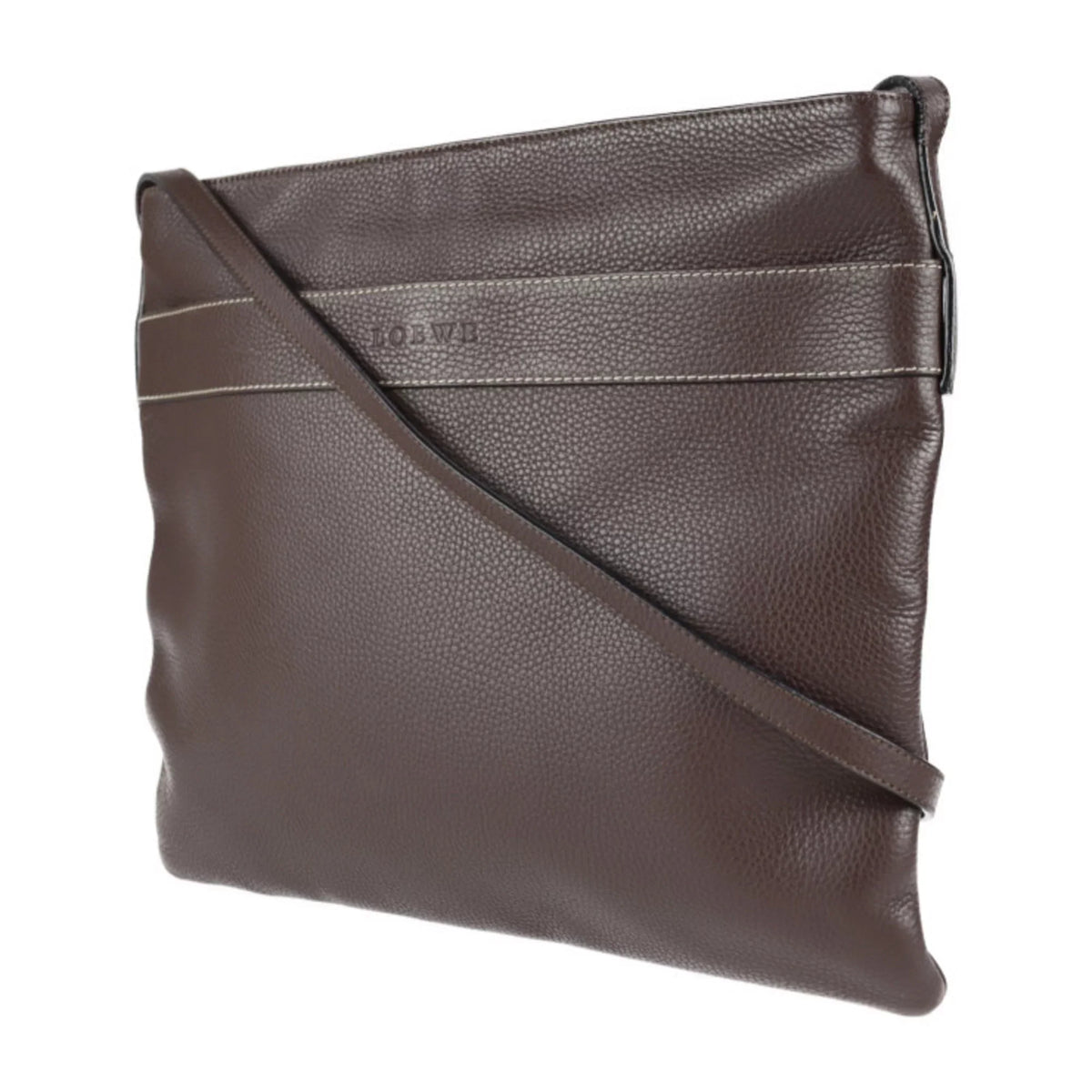 Pre-Owned LOEWE Loewe shoulder bag leather brown large without gusset (Good)