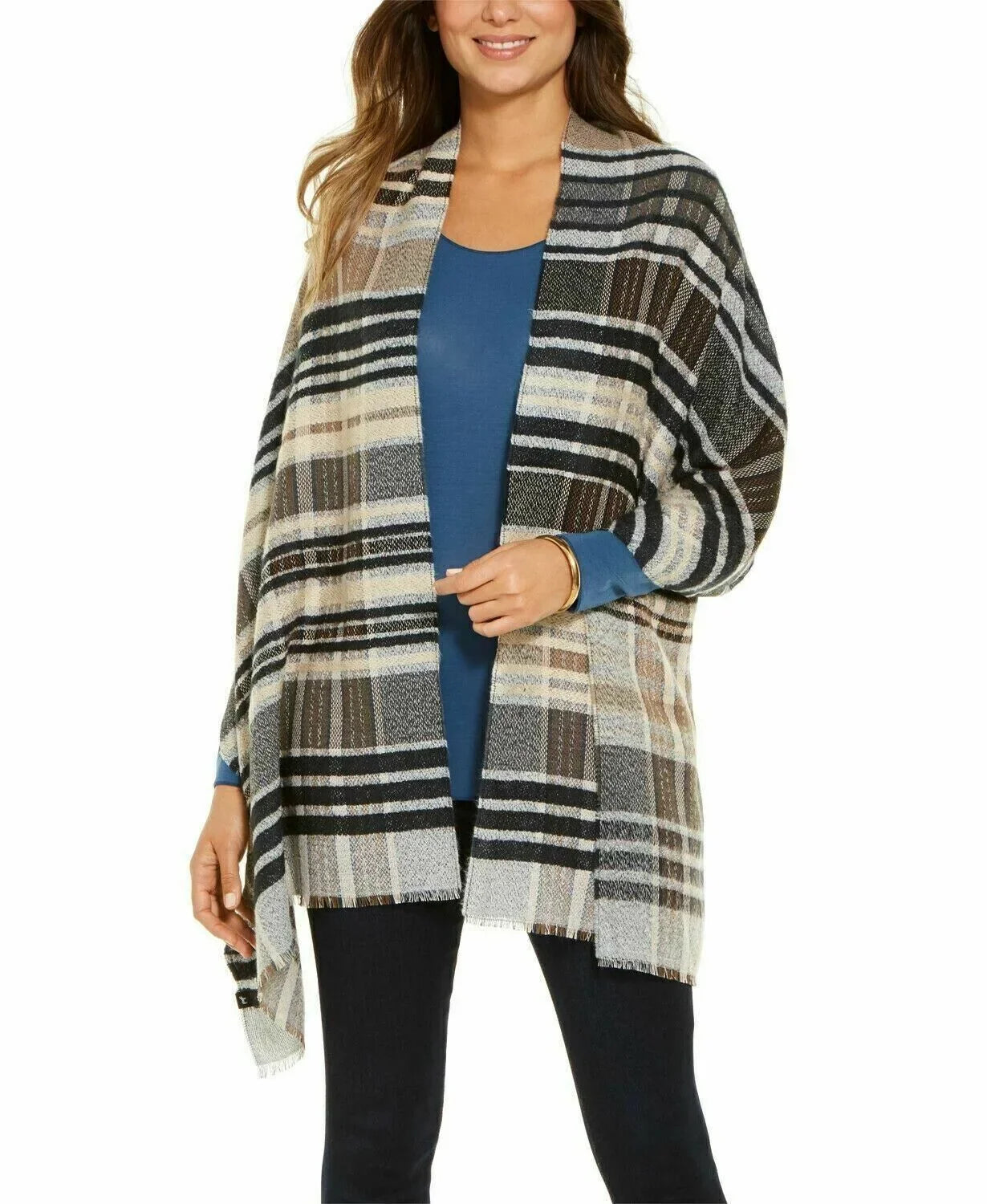 Echo Textured Plaid Oblong Sizecarf