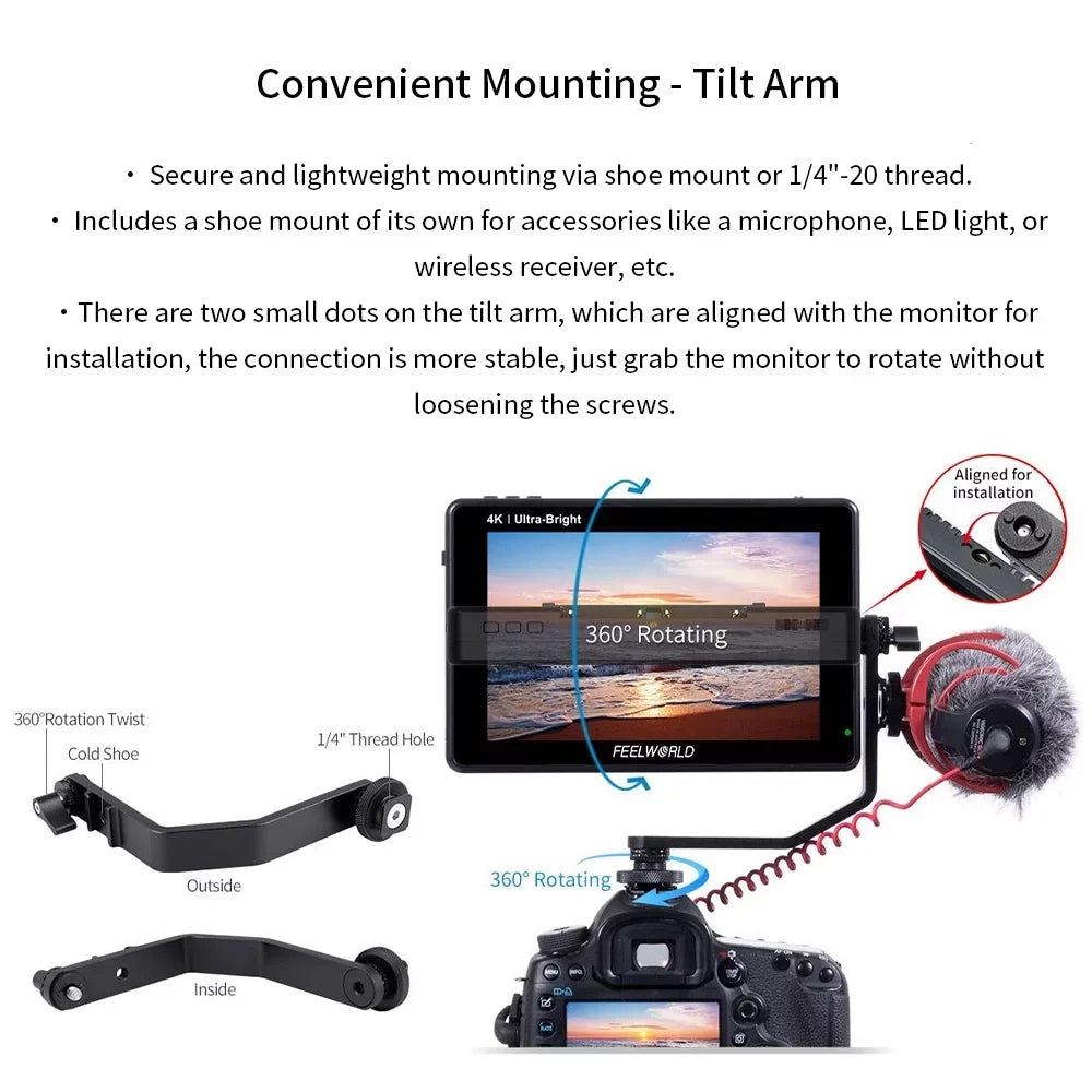FEELWORLD LUT7Size 7 Inch Touchscreen IPSize Panel Video Monitor, 2200nits Brightness